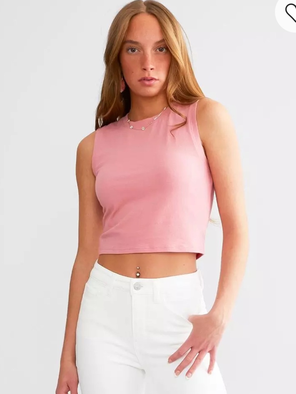 Z Supply Pink Cropped Tank Top